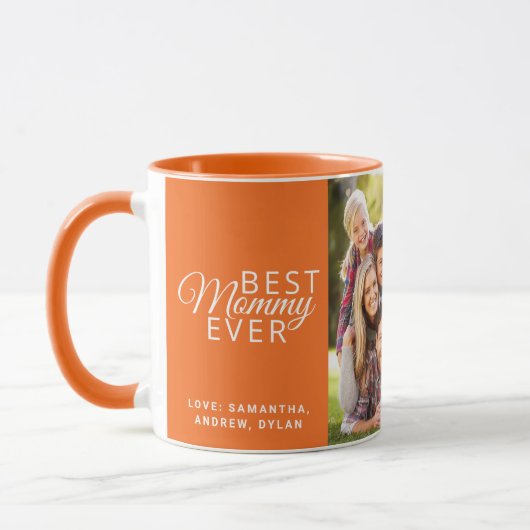最高のMommy Everパーソナライズされた Orange マグカップ (左)