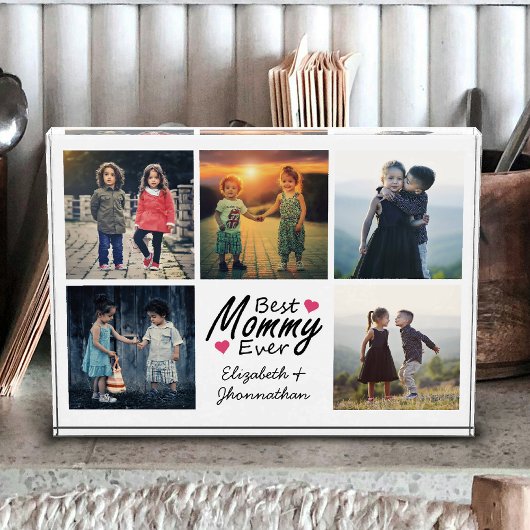 最高のMommy Ever Photo Collage Mothers Day Keepsake フォトブロック