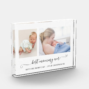 最高のMommy Ever Script 2 Photos 1st Mothers Day フォトブロック