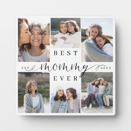 最高のMommy Ever Script 6 Photo Collage Keepsake フォトプラーク (正面)