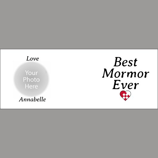 最高のMormor Ever – 写真パーソナライズされたユール(キリスト降誕祭)ハート ジャンボコーヒーマグカップ