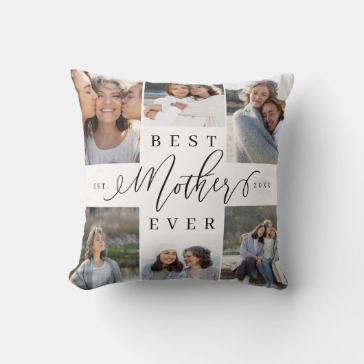 最高のMother Ever Script Photo Collage Keepsake クッション (正面)