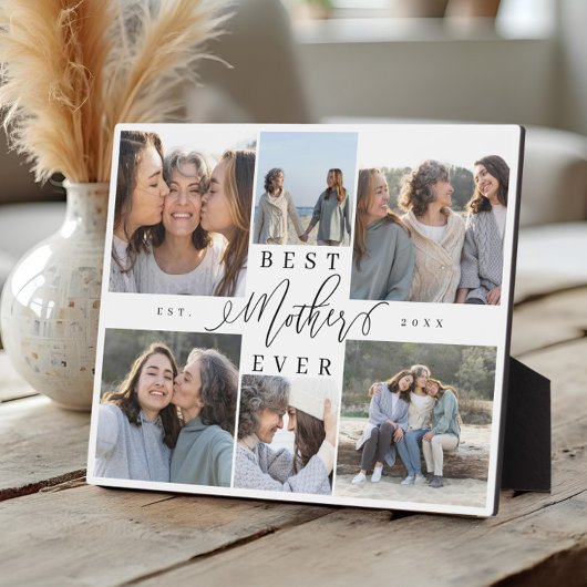 最高のMother Ever Script Photo Collage Keepsake フォトプラーク