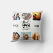 最高のMum Ever Photo Collageスクリプエレガントトハート クッション (裏面)