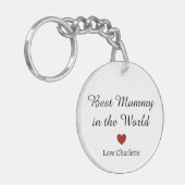 最高のMummy in the World Keyring - Gift for Mum キーホルダー (正面左)