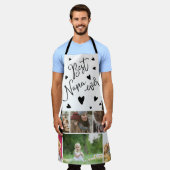 最高のNana everハート写真コラージュのグリッド エプロン (着用した状態)