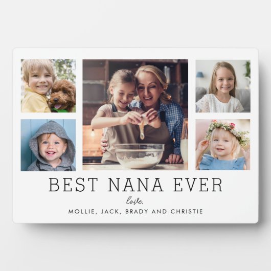 最高のNana Ever 5-Photo Collage Keepsakeカスタム フォトプラーク (正面)