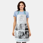 最高のNana Ever Kitchen Chef Family 6 Photo Collage エプロン (着用した状態)