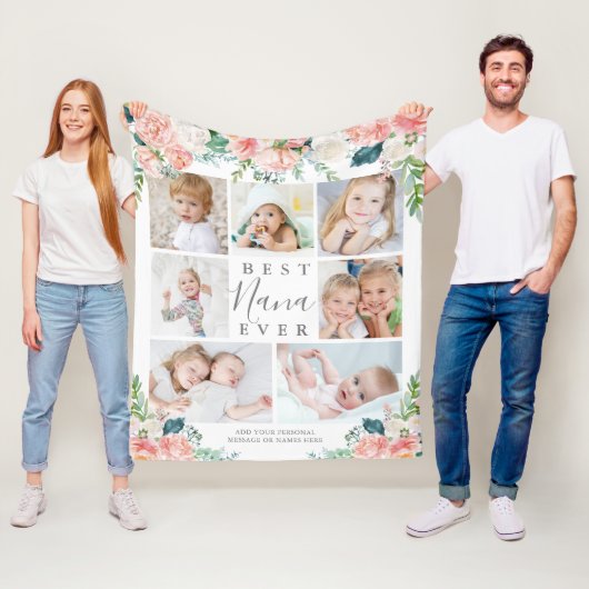 最高のNANA EVER Pinkフローラ7パーソナライズされた写真 フリースブランケット (インサイチュ)