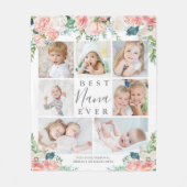 最高のNANA EVER Pinkフローラ7パーソナライズされた写真 フリースブランケット (正面)