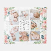 最高のNANA EVER Pinkフローラ7パーソナライズされた写真 フリースブランケット (正面(横))