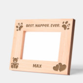 最高のNapper Everおもしろい Cuteパーソナライズされた Pet Dog レーザー彫刻フレーム (左)