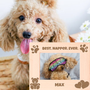 最高のNapper Everおもしろい Cuteパーソナライズされた Pet Dog レーザー彫刻フレーム