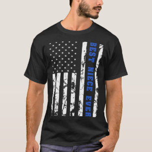 最高のNiece Ever Usヴィンテージ国旗の愛国家族 Tシャツ