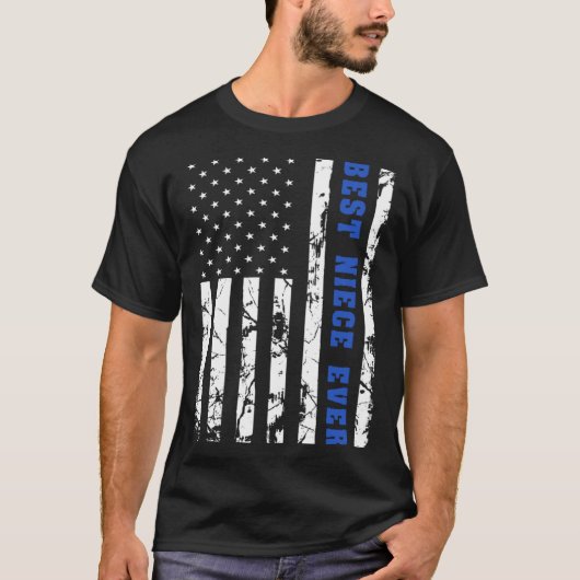 最高のNiece Ever Usヴィンテージ国旗の愛国家族 Tシャツ (正面)