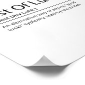 最高のOf Luck Dictionary Definitionおもしろい引用文 ポスター (角)