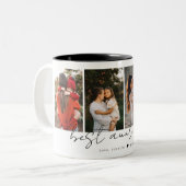 最高のOlums Ever Scriptモダン 4枚の写真コラージギフト ツートーンマグカップ (正面左)