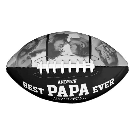 最高のPAPA EVER BLACK AND カッコいい WHITE モダントレンディー アメリカンフットボール (正面)