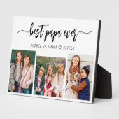 最高のPapa Grandpa孫フォトコラージュ フォトプラーク (側面)