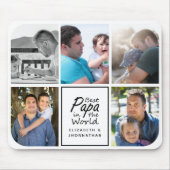 最高のPapa in the World モダンシンプル Photo Collage マウスパッド (正面)