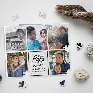 最高のPapa in the World Photo Collage Father's Day ジグソーパズル