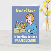 最高のParaeducator Carの新しい仕事を希望 カード (黄色い花)