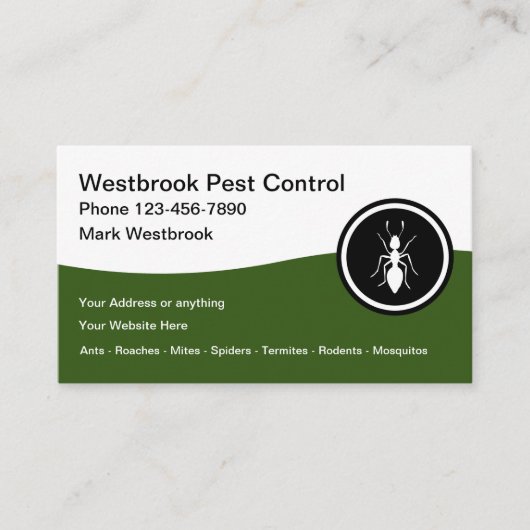 最高のPest Controlモダン Business Card 名刺 (正面)
