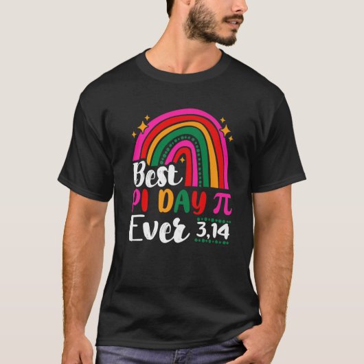 最高のPi Day Ever Rainbow 3,14 Pi数記号マット Tシャツ (正面)