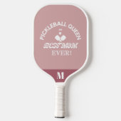 最高のPickleball Mom Everパーソナライズされた 3フォトグリッド ピックルボールラケット (裏面)