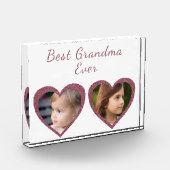 最高のPinkハートカスタムKids写真 フォトブロック (左)