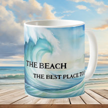 最高のPlace to Be Waterカラービーチマグカップ