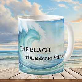 最高のPlace to Be Waterカラービーチマグカップ コーヒーマグカップ