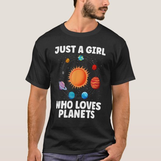最高のPlanet Art Girls Kids 太陽の System Science Ou Tシャツ (正面)