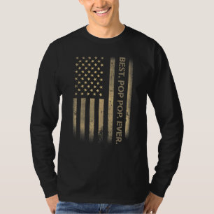 最高のPoppop Ever American Usaグランジ国旗父の Tシャツ