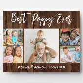 最高のPoppy Ever Grandkids 5 Photo Collage Wood フォトプラーク (正面)