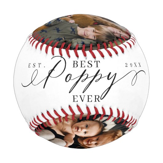 最高のPoppy Ever Script Faters Day 4 Photo Collage 野球ボール (裏面)