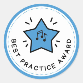 最高のPractice Award Music Notesブルー先生 ラウンドシール