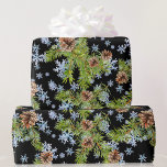 最高のQuality Christmas Snowflakes Pinecones Black ラッピングペーパー<br><div class="desc">最高のQuality Christmas Snowflakes Pinecones Black Wrapping紙</div>
