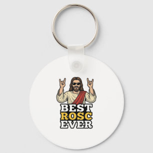 最高のRoscを手に入れた レトロなロックハンドの宗教的なTシャツ_1 キーホルダー