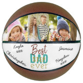 最高のStepdad Everカスタム 3 Photo Signed Basketball バスケットボール (正面)