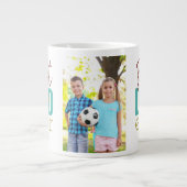 最高のStepdad EverタイポグラフィとカスタムPhoto ジャンボコーヒーマグカップ (正面)