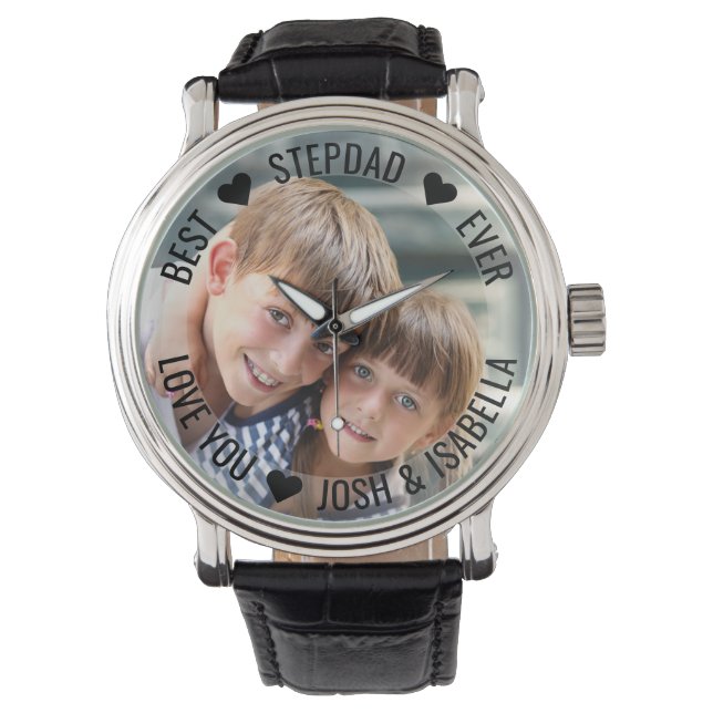 最高のStepdad Everパーソナライズされた Photo Watch 腕時計 (正面)