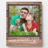 最高のStepdad Ever写真素朴ウパーソナライズされたド フォトプラーク (正面)
