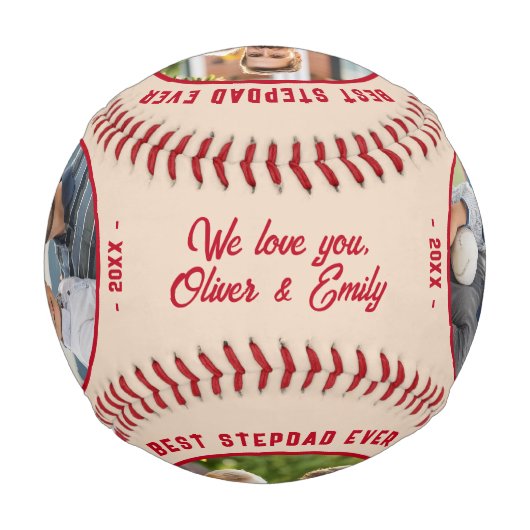 最高のStepdad Ever 4写真お父さんの日 野球ボール (裏面)