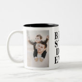 最高のStepdad Ever Father's Day 2 Photo Collage ツートーンマグカップ (左)