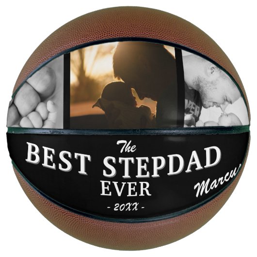 最高のStepdad Ever Father's Day Keepsake 3 Photo バスケットボール (正面)