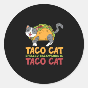 最高のTaco Catが逆綴りでTaco Cat ラウンドシール