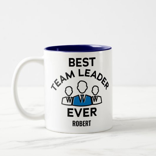 最高のTeam Leader Ever、名前をカスタムする ツートーンマグカップ (左)