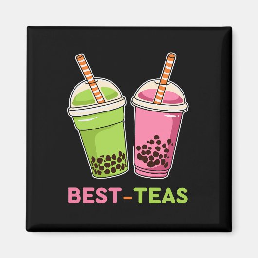 最高のteasかわいいboba bubble pearl tea friends マグネット (正面)