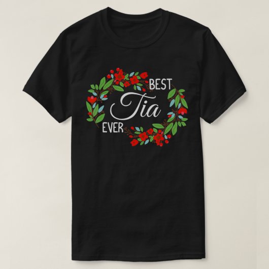 最高のTia Ever Cute Auntie感謝の花 Tシャツ (デザイン正面)